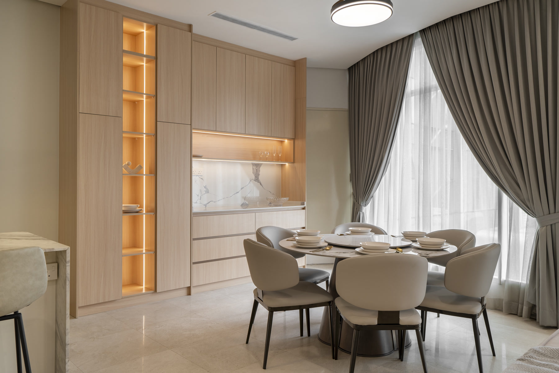 Dining and kitchen view from Quadro Residences, KLCC