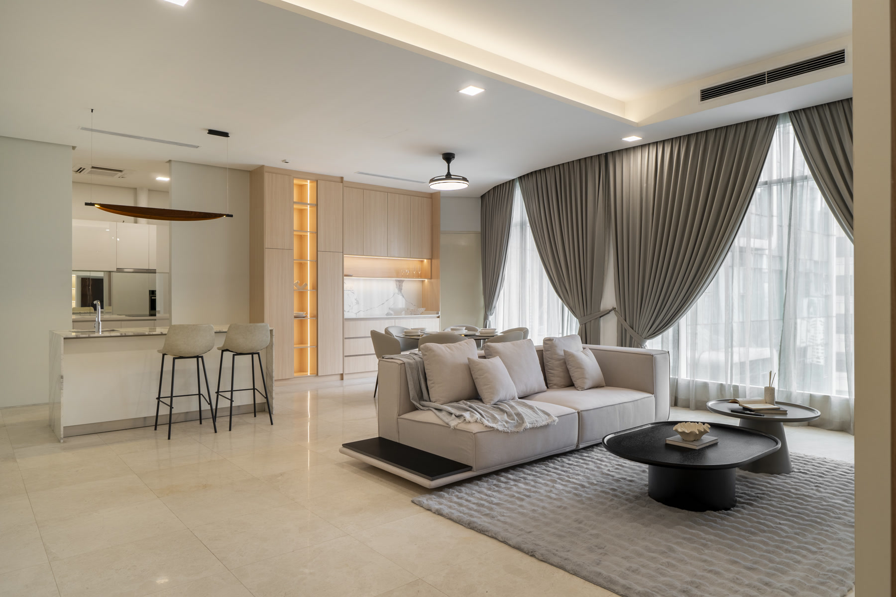 Living room view from Quadro Residences, KLCC
