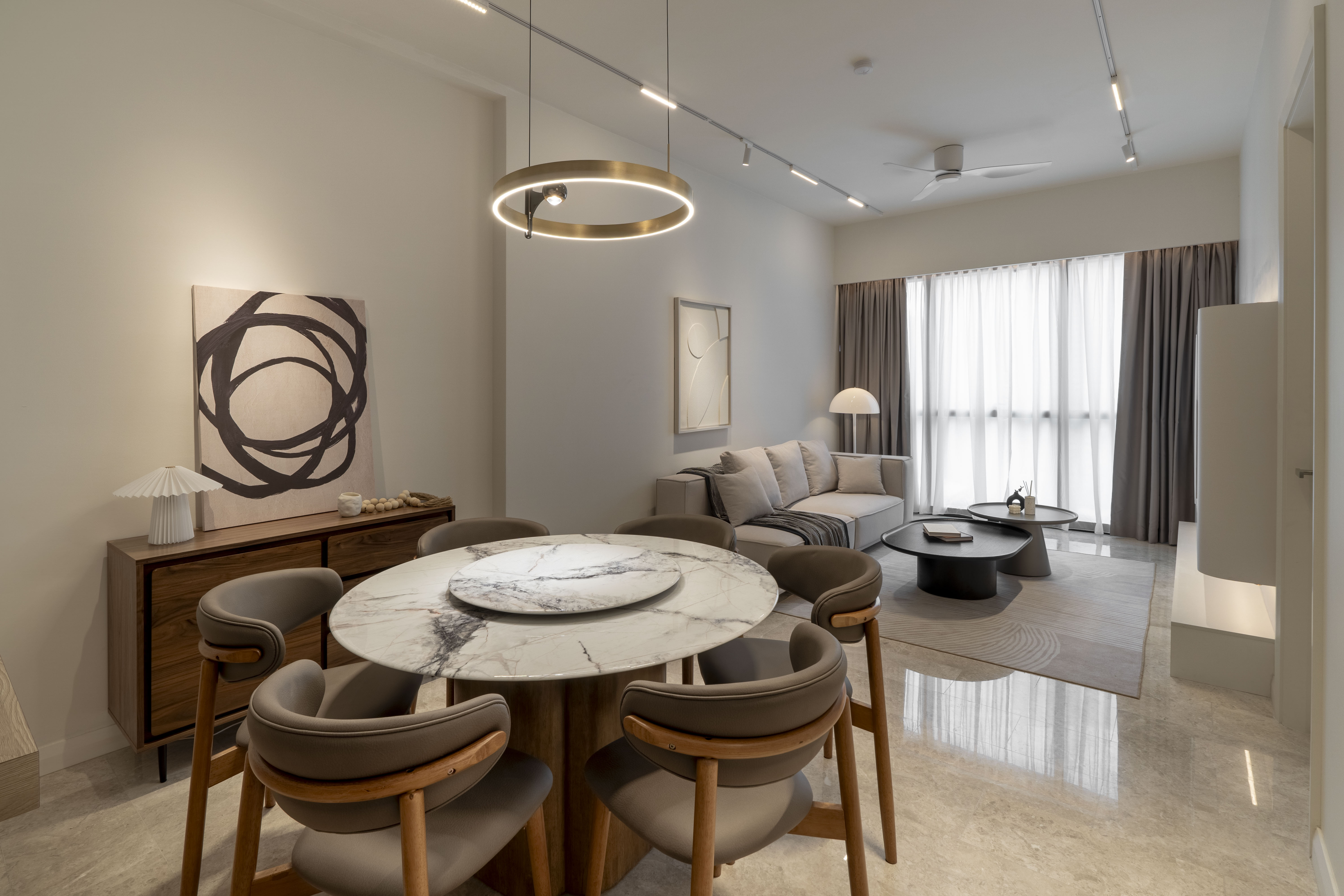 Dining and living room from TRX Residence Unit 01, TRX