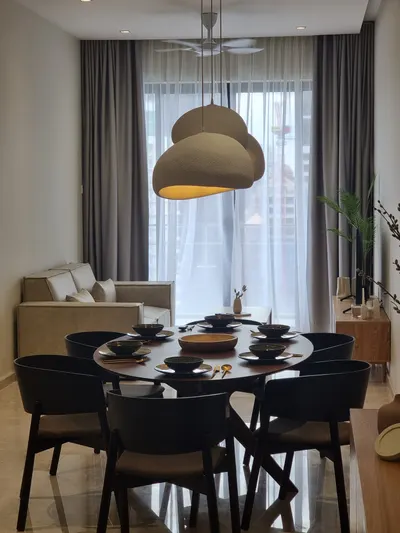 Manor KLCC — Collection D interior photo of curtain, sofa, ceiling, other in living