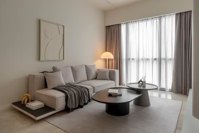 TRX Residence — Home 01 interior photo of sofa, curtain in living