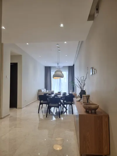 Manor KLCC — Collection D interior photo of ceiling, curtain, sofa, other in living