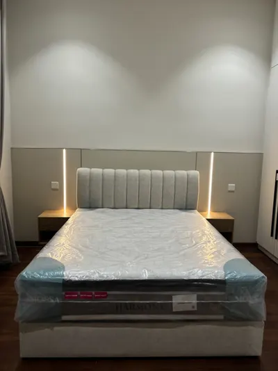 Manor KLCC — Collection B interior photo of bed frame, feature wall in bedroom, master bedroom