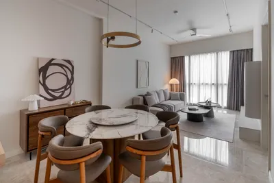 TRX Residence — Home 01 interior photo of sofa, curtain, ceiling, other in living