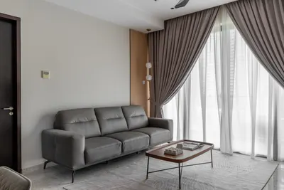Manor KLCC — Collection A interior photo of sofa, curtain, ceiling in living